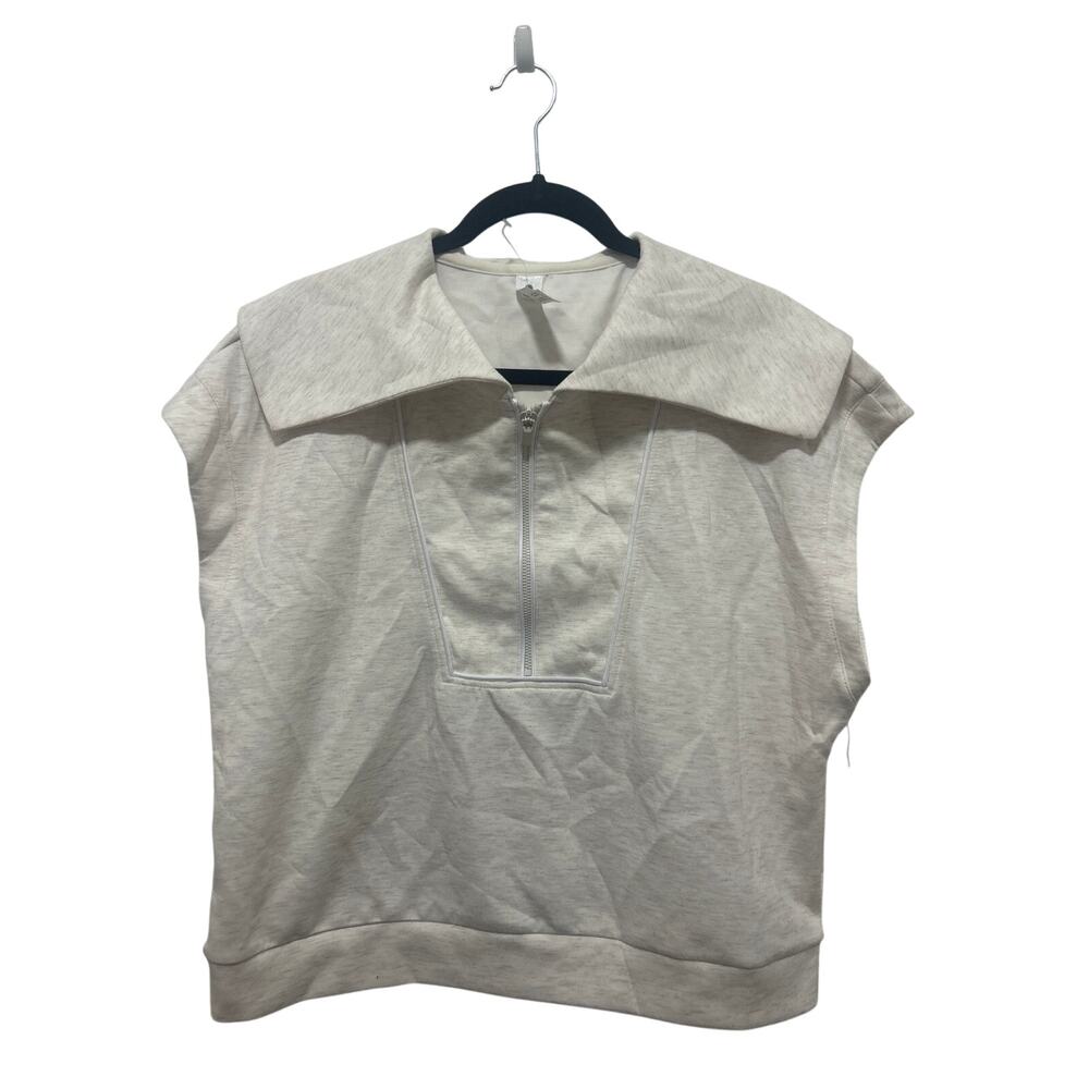 Yogalicious Scuba Monaco Sand White Half Zip Super Soft Vest Sweater XL NWT